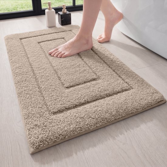 MAESON Badmat 40x60 cm - Antislip & Waterbestendig - Douchemat voor Badkamer - Beige - Geschikt voor Douche & Bad