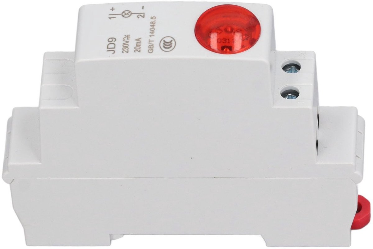 Dailygoods - Dailygoody - DIN-rail LED-indicatielampje - Indicatielamp - Multifunctioneel - Rood - Signaalverlichting - Geschikt voor verdeelkast - IP20