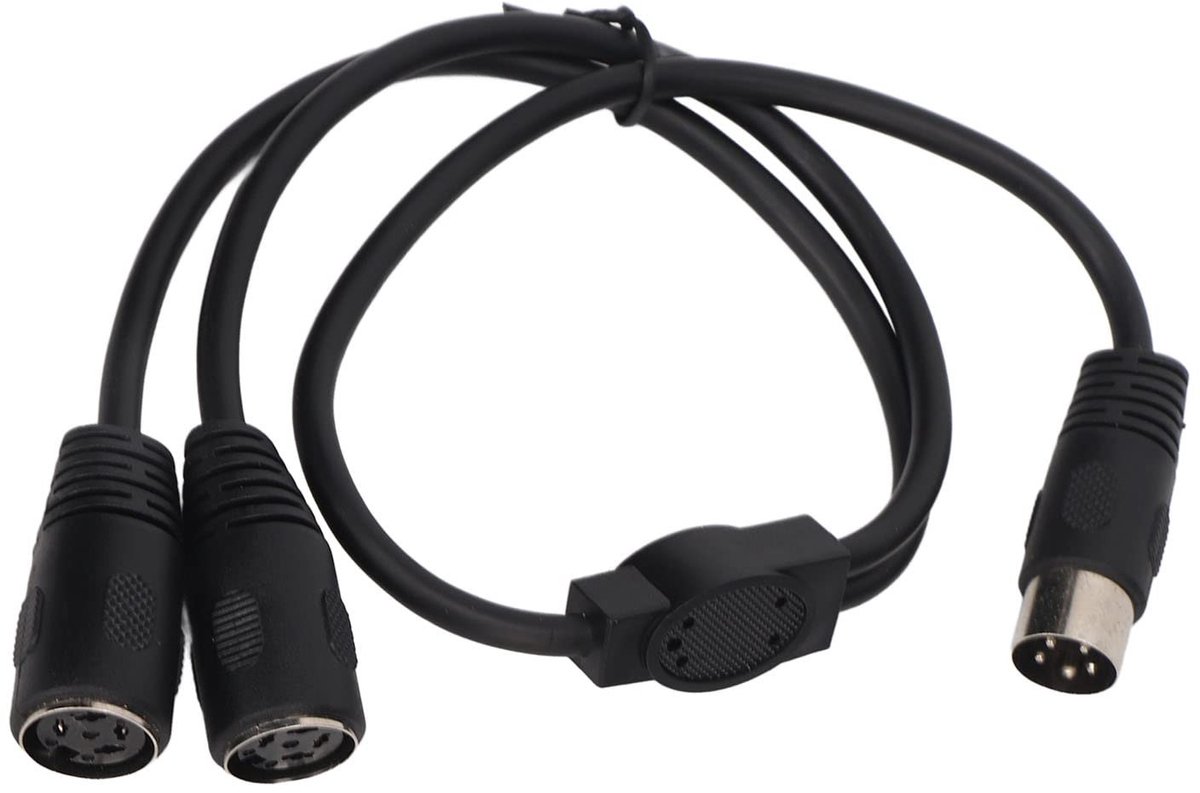 Dailygoods - Dailygoody - DIN 4 Pin Y Splitter Kabel - 0.5M Male naar 2 Female - Audio Adapter - Hoge Kwaliteit - Geluidsversterking - Geschikt voor Audio Apparatu...