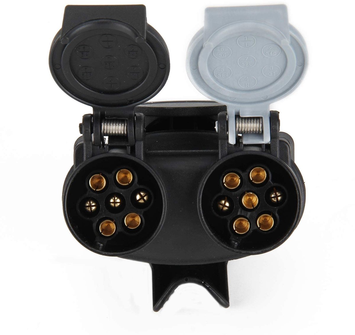 Dailygoods - Dailygoody - 13-pins naar 7-pins trekadapter - Waterdichte caravan converter - 2-in-1 trekhaak adapter - Geschikt voor aanhangwagen - Ideaal voor cara