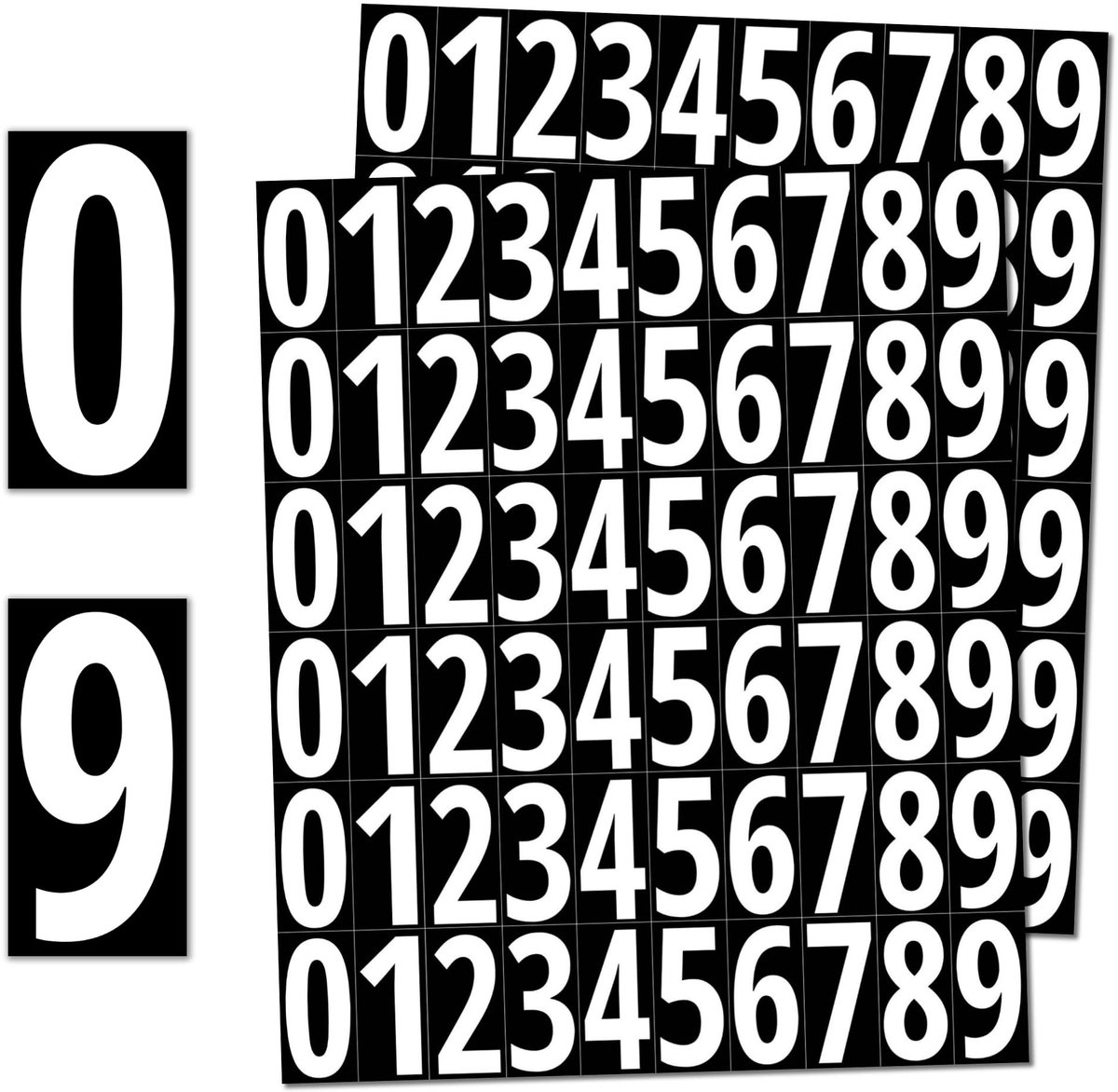 Dailygoods - Dailygoody - Nummerstickers - Zelfklevende Etiketten - Waterdicht - 25mm - Witte Cijfers - Perfect voor binnen en buiten - 600 Stickers