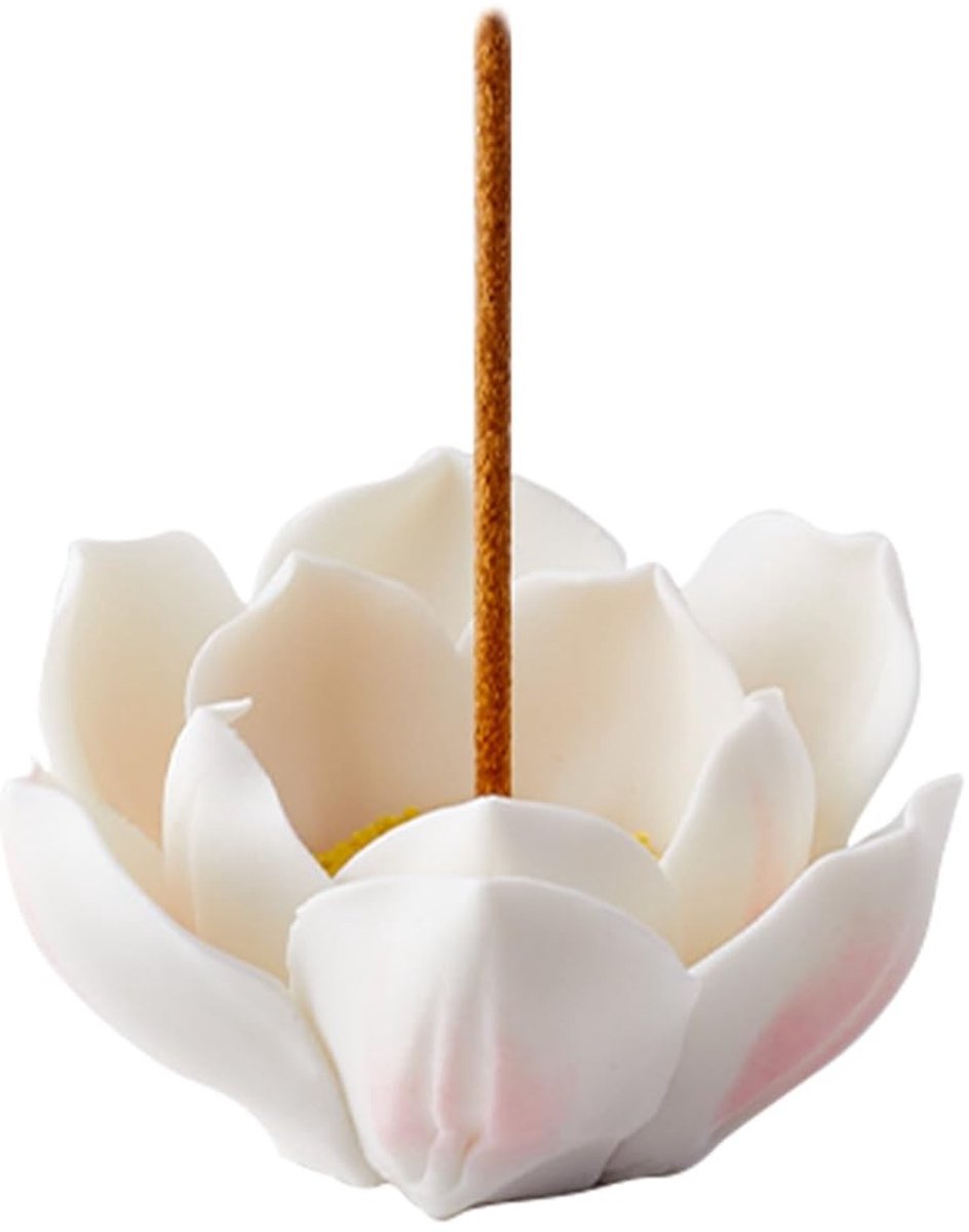 Dailygoods - Dailygoody - Witte Lotus Wierookhouder - Handgemaakt Porselein - 64MM - Zen D