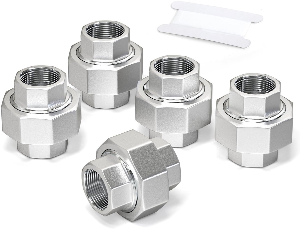 Dailygoods - Dailygoody - Roestvrij staal 304 - Vrouwelijke pijpverbinding - Duurzaam en sterk - Zilver - Schroefdraadadapter voor water en gas - Geschikt voo