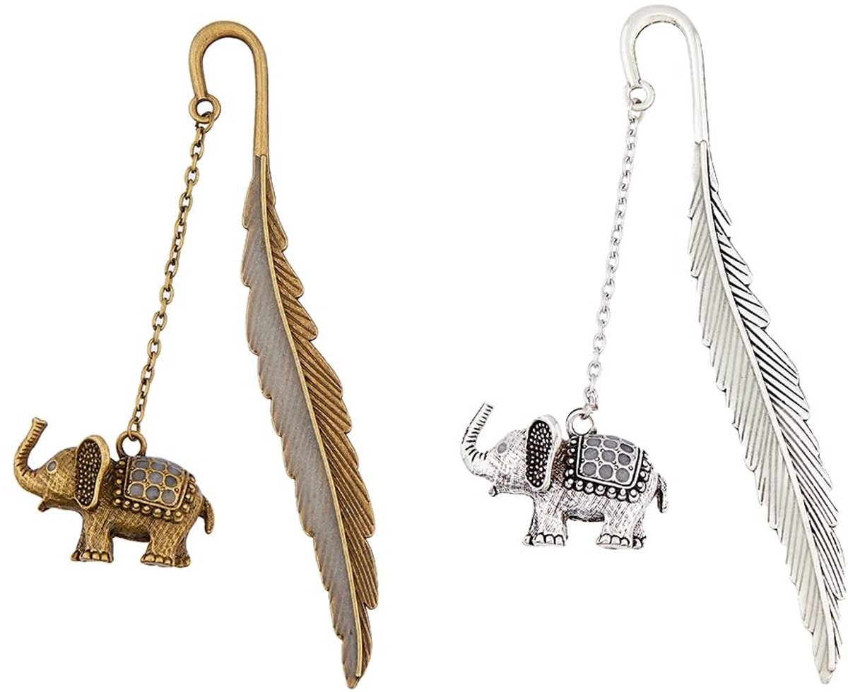 Dailygoods - Dailygoody - Olifant-bladwijzers - Vintage boekenleggers - Lichtgevende bladwijzers in het donker - Gemengde kleuren - Voor boekenliefhebbers - Verjaa