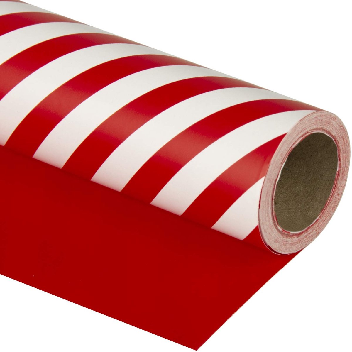 Dailygoody - Omkeerbaar cadeaupapier - Verpakking - Rood en gestreept - 10 meter - Cadeautjes - Voor elke gelegenheid - Perfect voor verjaardagen en b...