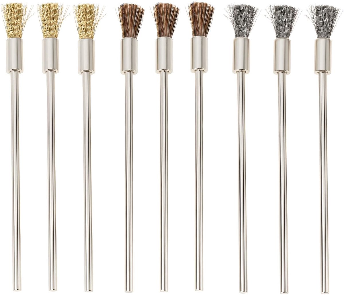 Dailygoody - Staaldraad Borstel - 9Pcs Reiniging - 10Cm Formaat - Koperdraad Borstel - Voor Metaalbewerking - Geschikt voor Slijpen