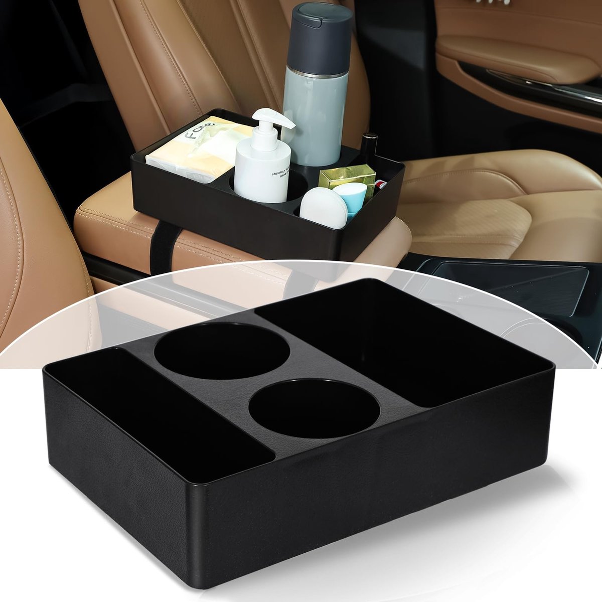 Dailygoody - Opbergdoos voor auto - Armleuninghouder - Ruimtebesparend - Universeel - Bekerhouder - Organizer voor middenconsole - Handschoenenkastje
