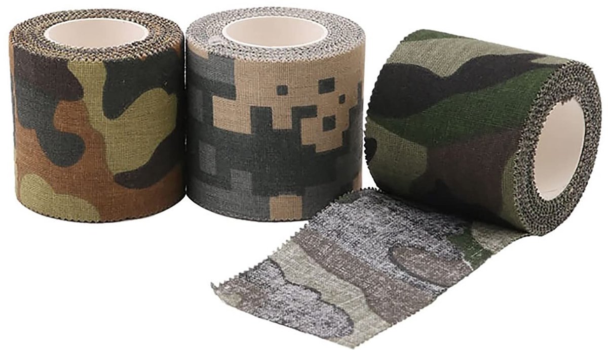 Dailygoods - Dailygoody - Waterdichte Camouflage Tape - Zelfklevend - Beschermende Stretch Bandage - 10 m - Voorkomt Gladheid - Ideaal voor Outdoors