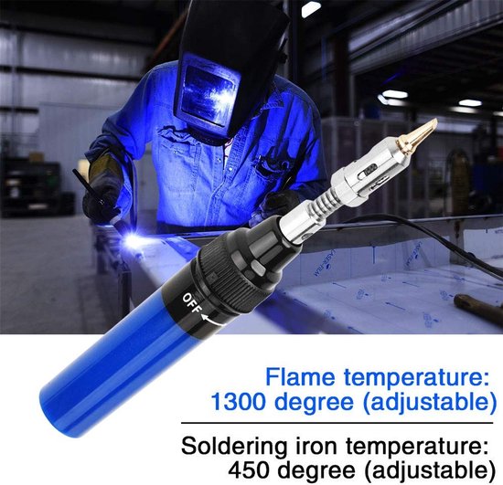 Dailygoods - Dailygoody - Draadloze Butaan Gas Soldeerlamp - 1300°C Solderen - Professionele Soldeertool - Handzaam en Efficiënt - Voor Lassen - Compact — afbeelding 5