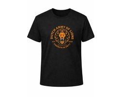 WK Voetbal 2026 T-shirt Zwart met oranje Leeuw Dutch Army of Lions Zwart Formule 1 Nederland supporters-T-shirt Nederlandse vlag T-shirt T-shirt oranje festivals Oranje Neonkleurige leeuw T-shirt Oranjelegioen Maat 5XL - XXXXXL