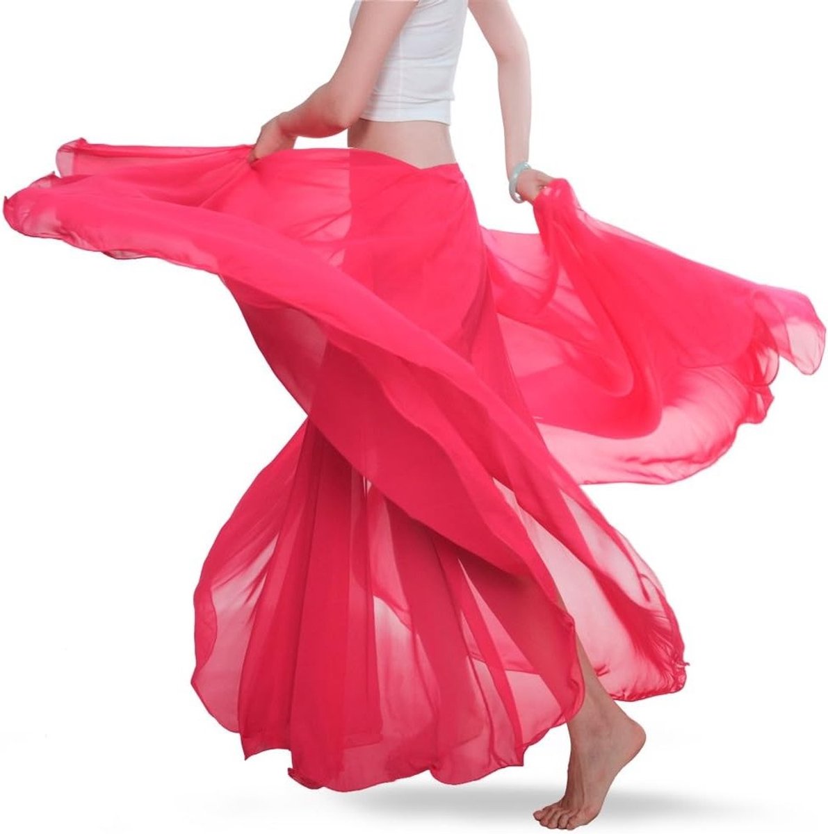 Maxi Voile Belly Dance Rok voor Dames - ATS Full Tribal Chiffon Skirt met 720 Graden Swing voor Training en Optredens
