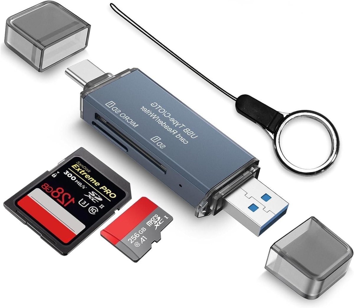 Dual Connector USB C Kaartlezer voor Snelle Gegevensoverdracht en Compatibiliteit met Smartphones en Laptops