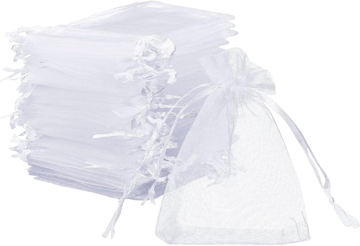 Dailygoods - Cosensi - Dailygoody - Organza Bags - Cadeauzakjes - Elegante uitstraling - Wit - Juwelen zakjes - Perfect voor geschenken - 50 stuks