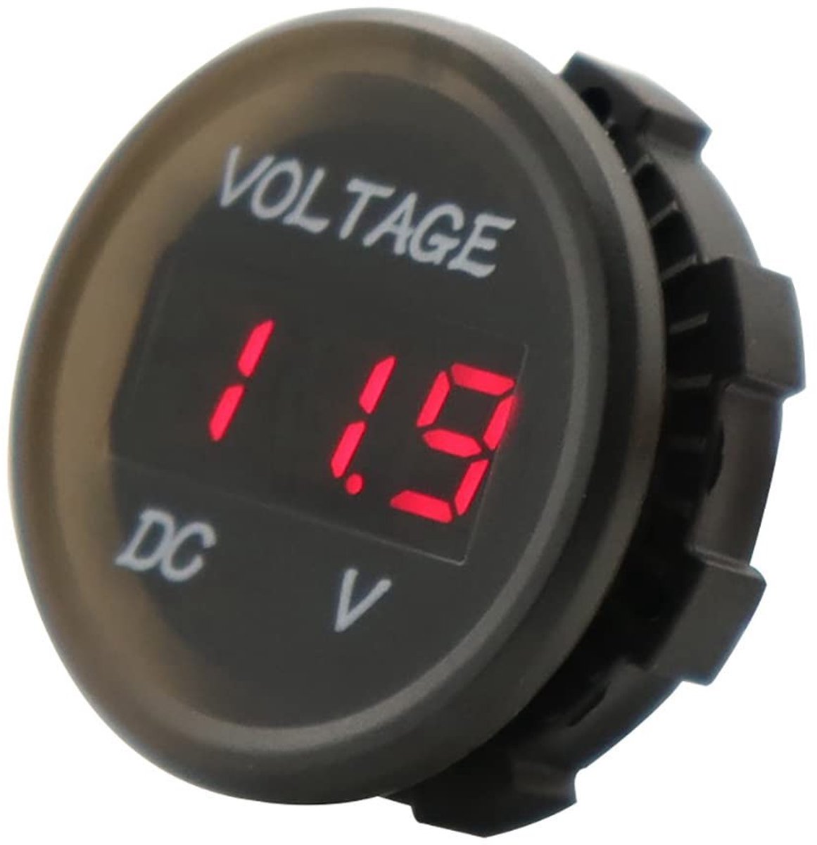 Dailygoods - Dailygoody - LED Voltmeter - Waterdicht - Ideaal voor Boot en Auto - 12V - Geschikt voor Motor en Caravan - Duidelijke weergave - Kleur Zwart
