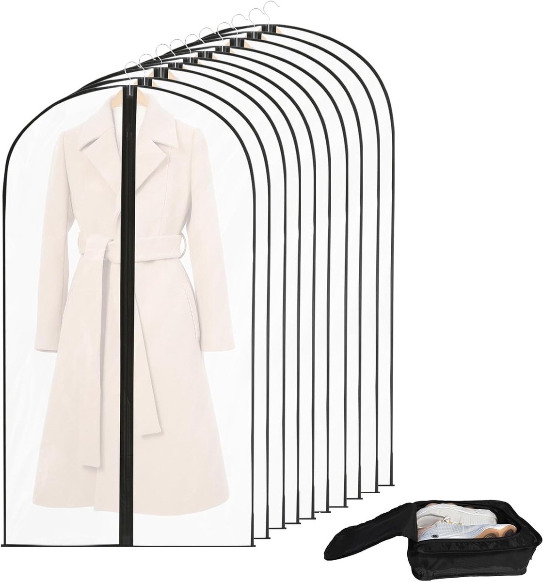 EVA-ritssluitingpatroon met verdikte zwarte rand 60 x 100 cm - 10 stuks + kleine schoenentas voor optimale bescherming en organisatie