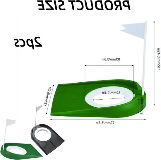 Golf Putting Cup Set met Vlag - Oefenhulpmiddel voor Binnen en Buiten, Verstelbare Putting Hole en Vlag, Verbeter je Swing en Precisie met deze Golfaccessoires van GOLF — afbeelding 5