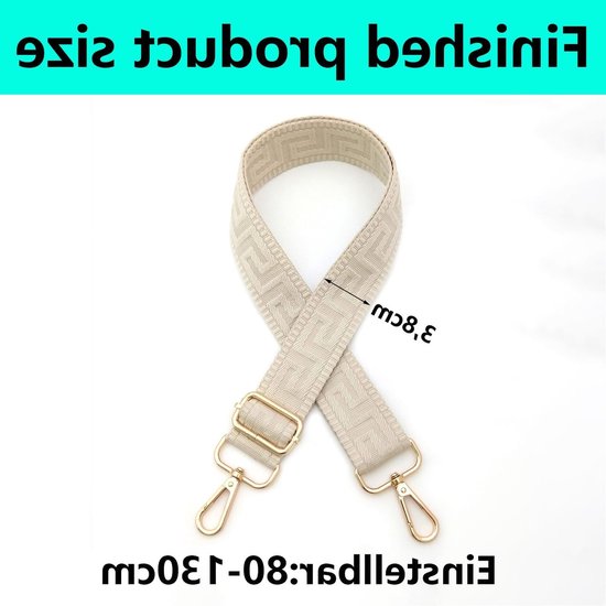 Schouderband voor tas, verstelbare tasriem in beige met gouden gesp voor comfort en stijl — afbeelding 5