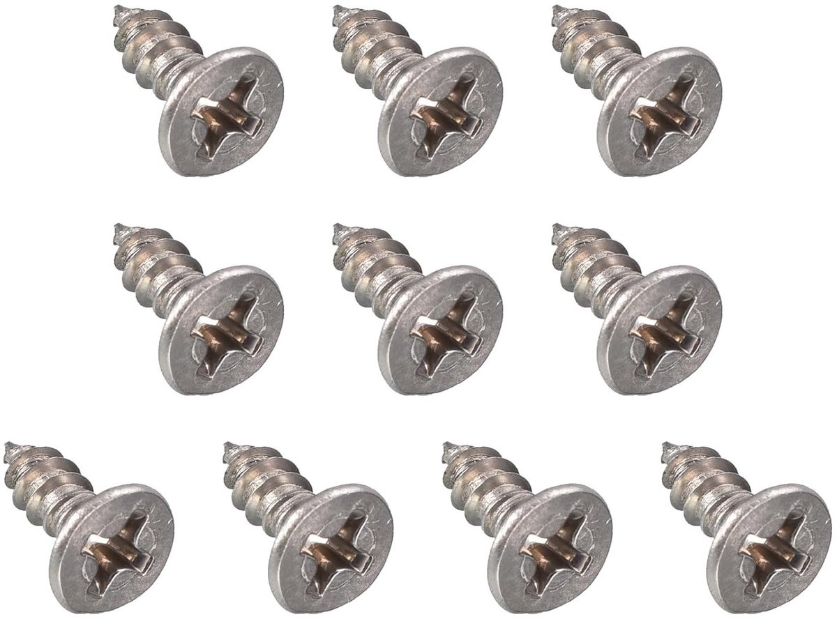 Zelftappende Schroeven M3.5x9.5mm, 50 Stuks Phillips Klauw voor De Bevestiging van Deur en Beugels, Ronde Kop, Roestvrij Staal