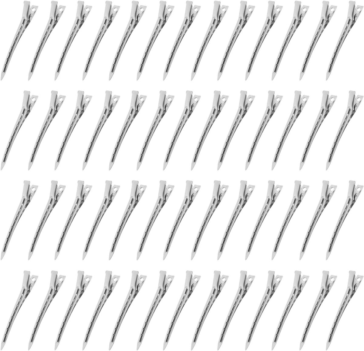 80 Haarclips voor Styling, 9 cm Duck Basin Klemmen, Metalen Sectieklemmen voor Pin Curls en Lang Haarrollers voor Professionele Haarstyling