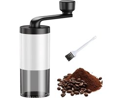 Handmatige koffiemolen, draagbare koffiemolen, handgemaakte koffiemolen van keramiek, draagbare kleine koffiemolen met borstel, voor reizen, camping, kantoor, espresso, pour over