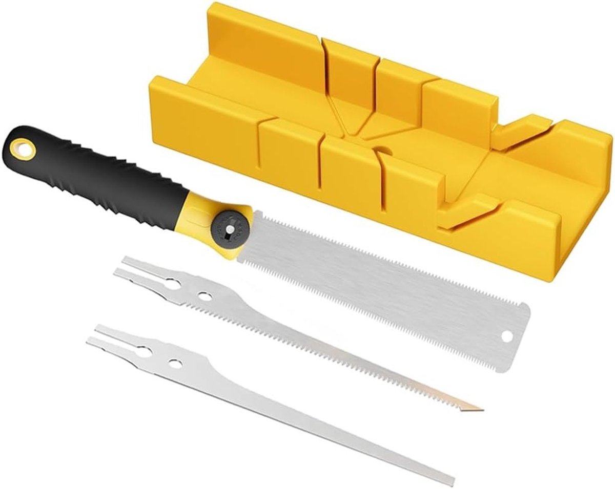 Precisie Mitre Box met Japanse Zaag Set, Drie Verwisselbare Zaagbladen, Perfect voor DIY Meubels en Modelbouw
