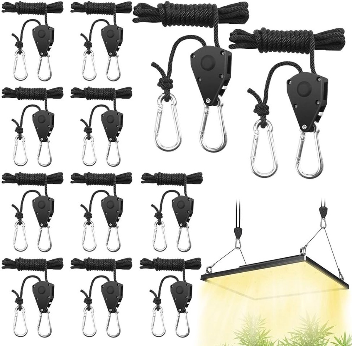 12-delige verstelbare touwratel set, 4mm guy ropes met kabelspanner, reflecterend touw voor tenten en kamperen, ideaal voor outdoor gebruik en tarpaulins