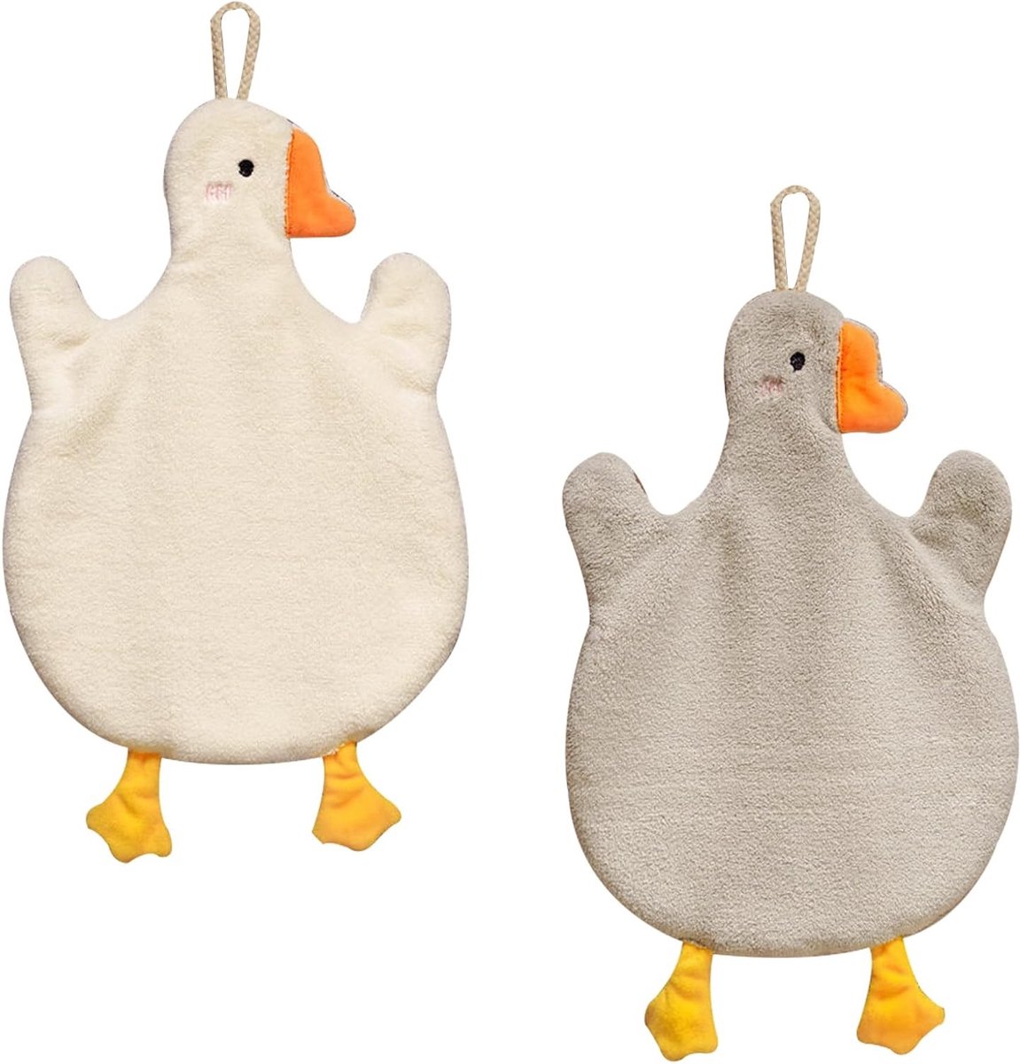 Schattige dieren handdoeken voor kinderen - 2 stuks microvezel, sneldrogend, ideaal voor gezicht en badkamer
