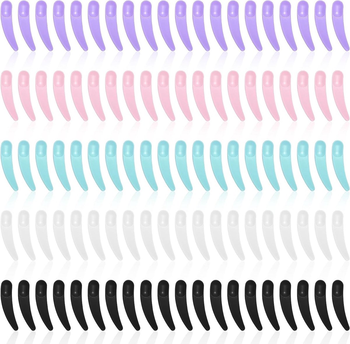 100 Stuks Spatels voor Cosmetica, Make-up, Crème en Maskers - Mini Curved Spatels en Lepels voor Precisie en Hygiëne