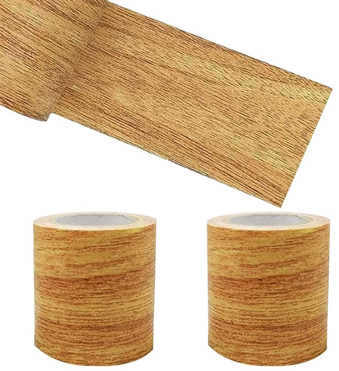 Realistische Houtlook Plakband voor Herstel, Zelfklevend, Ideaal voor Plinten, Deuren en Muren - 8 cm x 4.57 m