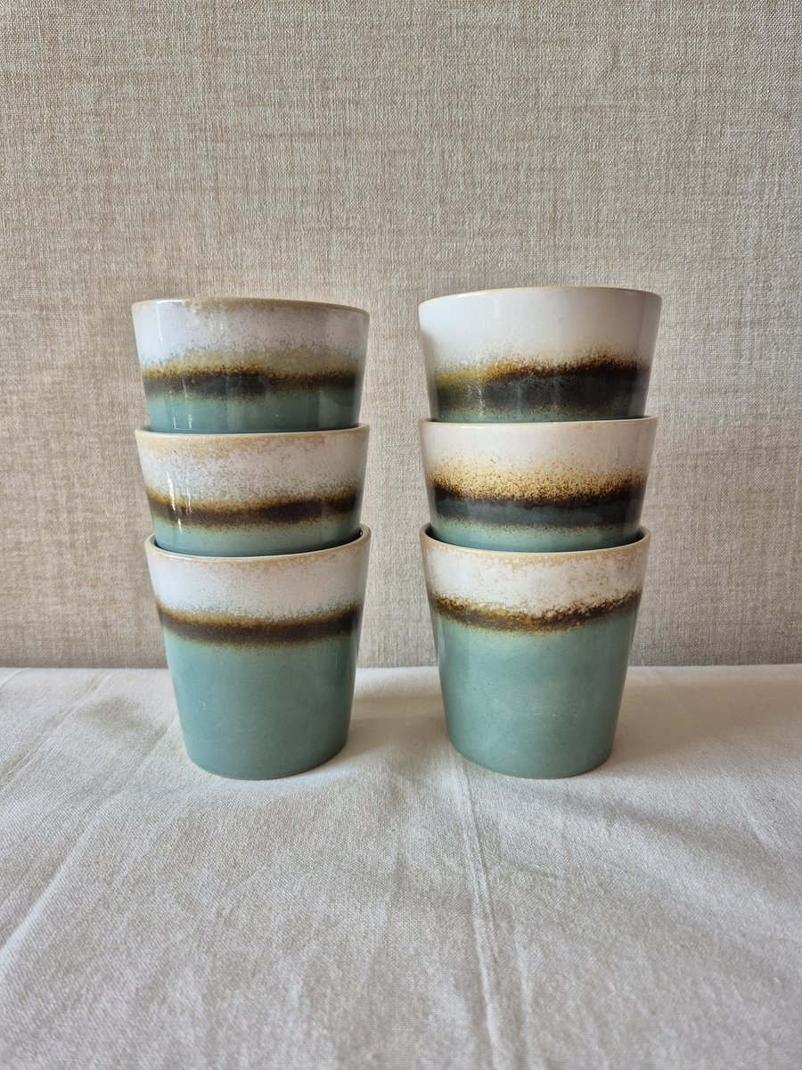 Koffiekopjes Zonder Oor - 200 ML - Koffiemok Zonder Oor - Keramiek - 6 Stuks - Koffiebekers - Cappucino Kopjes