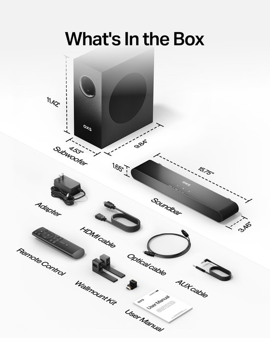 OXS S21 2.1 Gaming Soundbar - Met subwoofer - Woonkamer — afbeelding 5