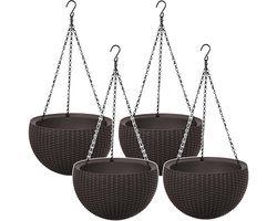 Keter Sphere - Set van 4 stuks Hangende bloempot - Hangpot - Bruin