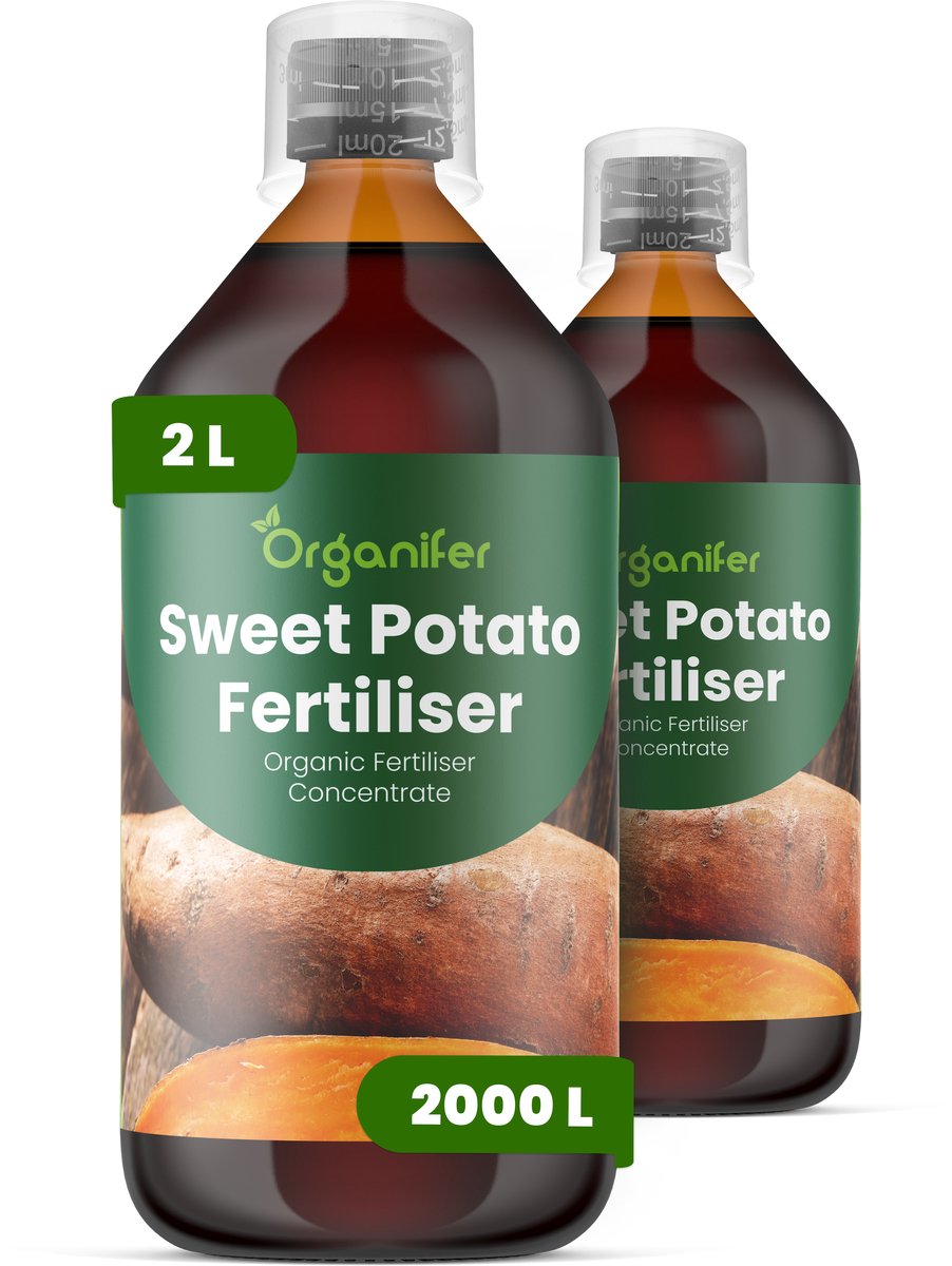 Vloeibare Meststof Voor Zoete Aardappel 2X1 L Voor 2000 L - Npk 2-1-8 - Ondersteunt Een Uniforme Wortelinitiatie En Knolvorming Van Zoete Aardappel - Verbetert Wortelvorm, Dichtheid En De Algehele Opbrengstkwaliteit - Organifer