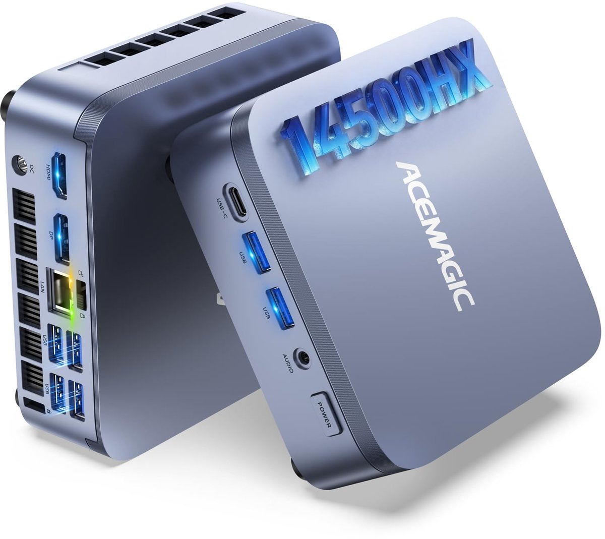 ACEMAGIC M5 Mini PC - Intel Core 14500HX(Beat i9-13900HK/R9 6900HX) - 32GB DDR4 1TB SSD - NVMe PCIe4.0 - USB3.2 - Type-C - BT5.2 - WiFi6 - Windows 11 Pro