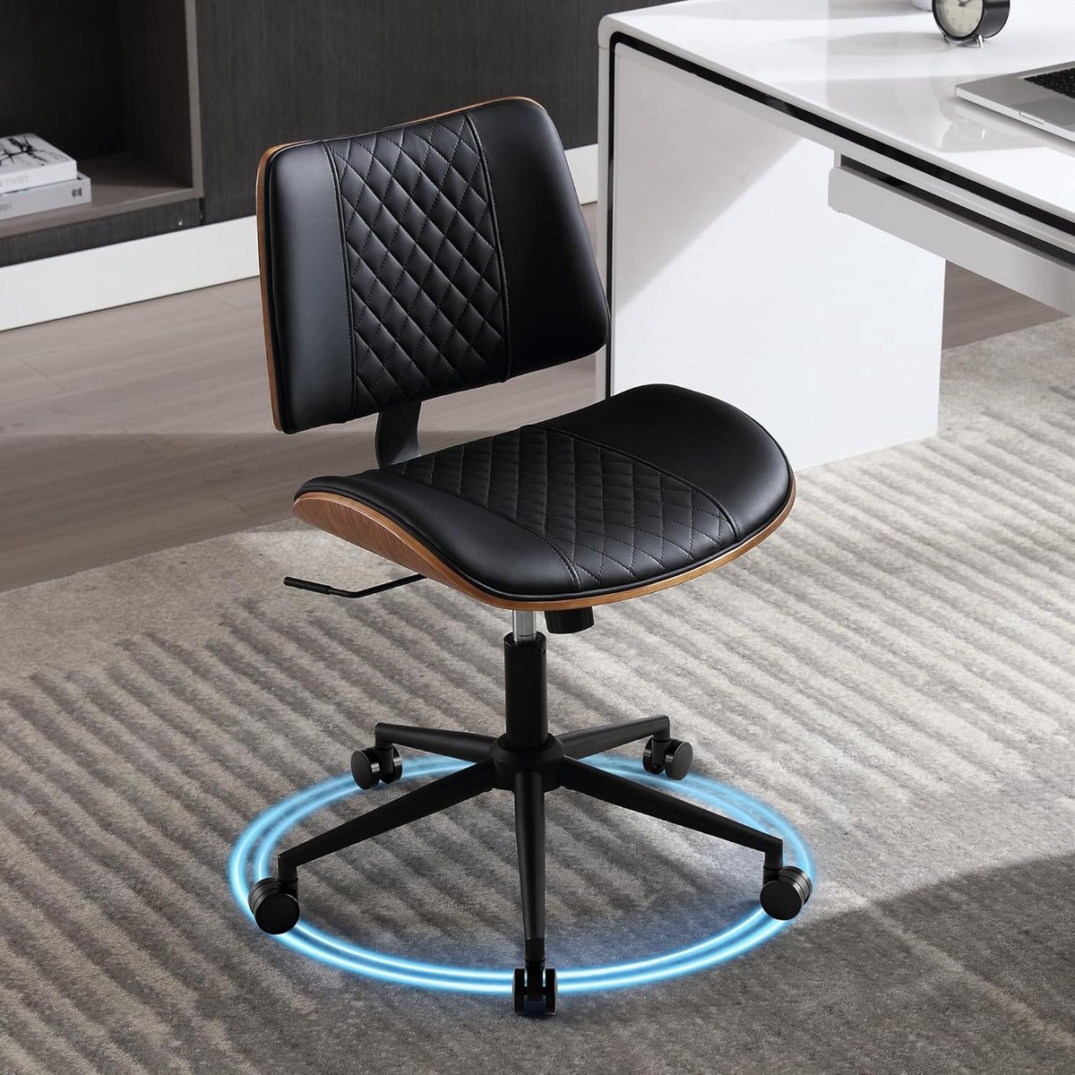 Ergonomische Bureaustoel – Met Armleuningen – Zwart – Medahomestore