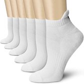 6 paar unisex compressiekousen, geschikt voor sport, hardlopen, fietsen, verzorging en dagelijks gebruik - wit