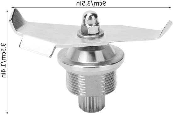 Allecto - Roestvrijstalen Blender Mes - Vervangingsonderdeel - Eenvoudige installatie - Geschikt voor Vitamix - 9x3.5cm - Duurzaam en sterk van Merkloos — afbeelding 4