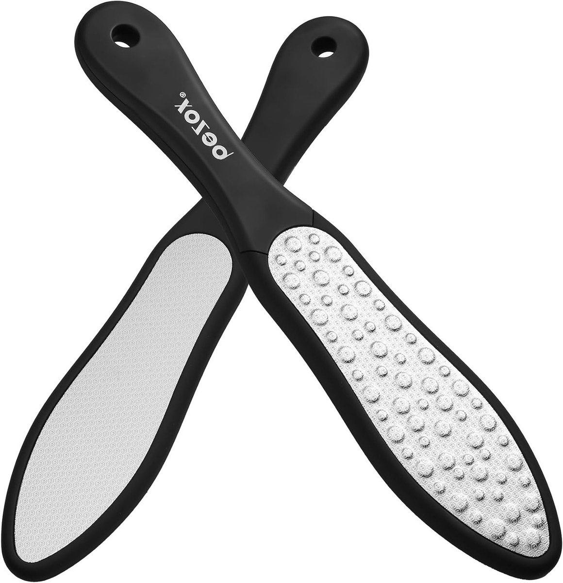 SnelShoppen - Professionele Voetvijl Dubbelzijdig Pedicure Rasptool voor Harde Eelt, Voetverzorging, RVS met Siliconen Handvat, 26.5 cm, Perfect voor