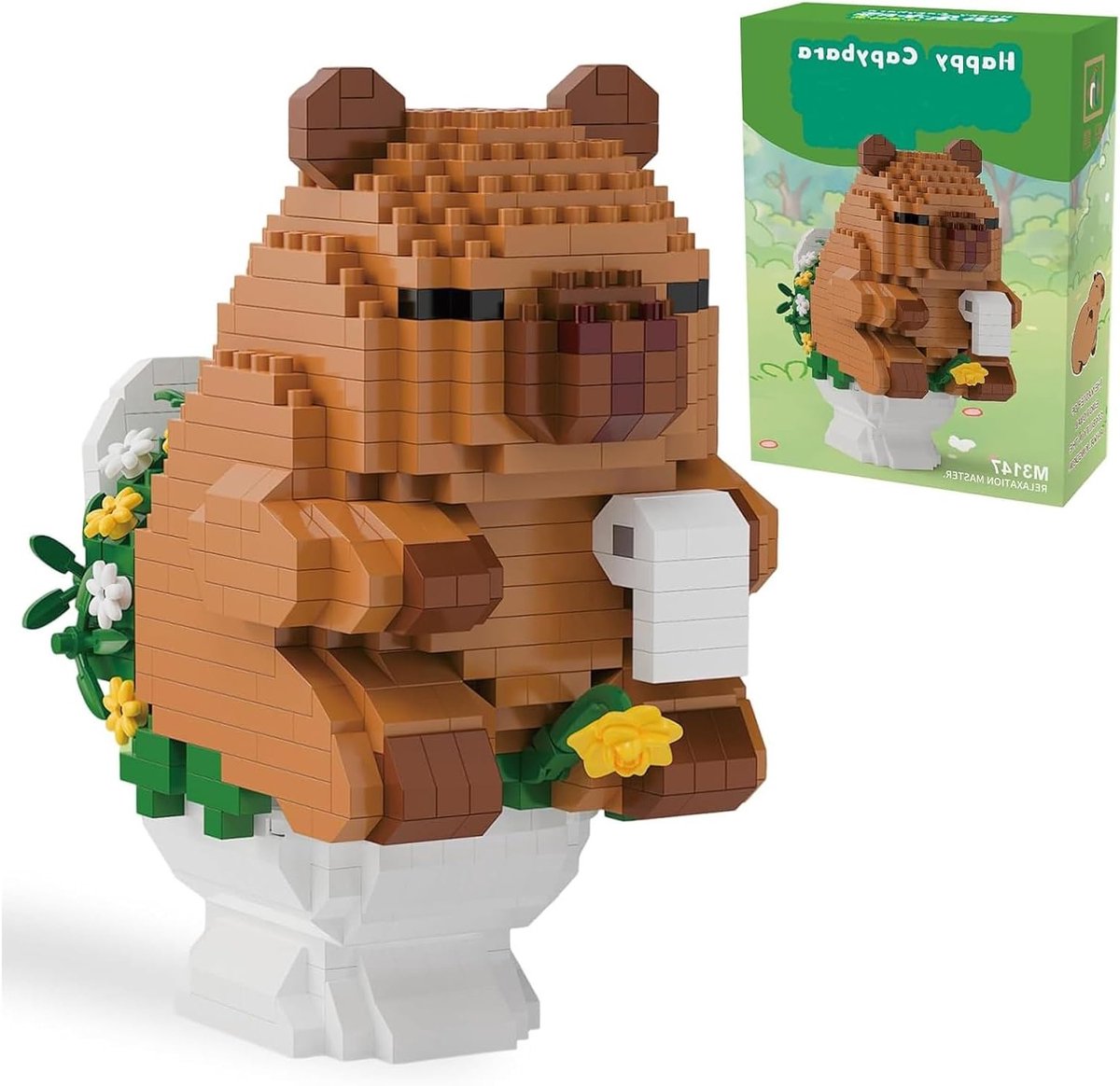 Knuffelbare Capybara Bouwstenen Set - 610 Stuks Micro Bouwblokken voor Decoratie en Cadeau