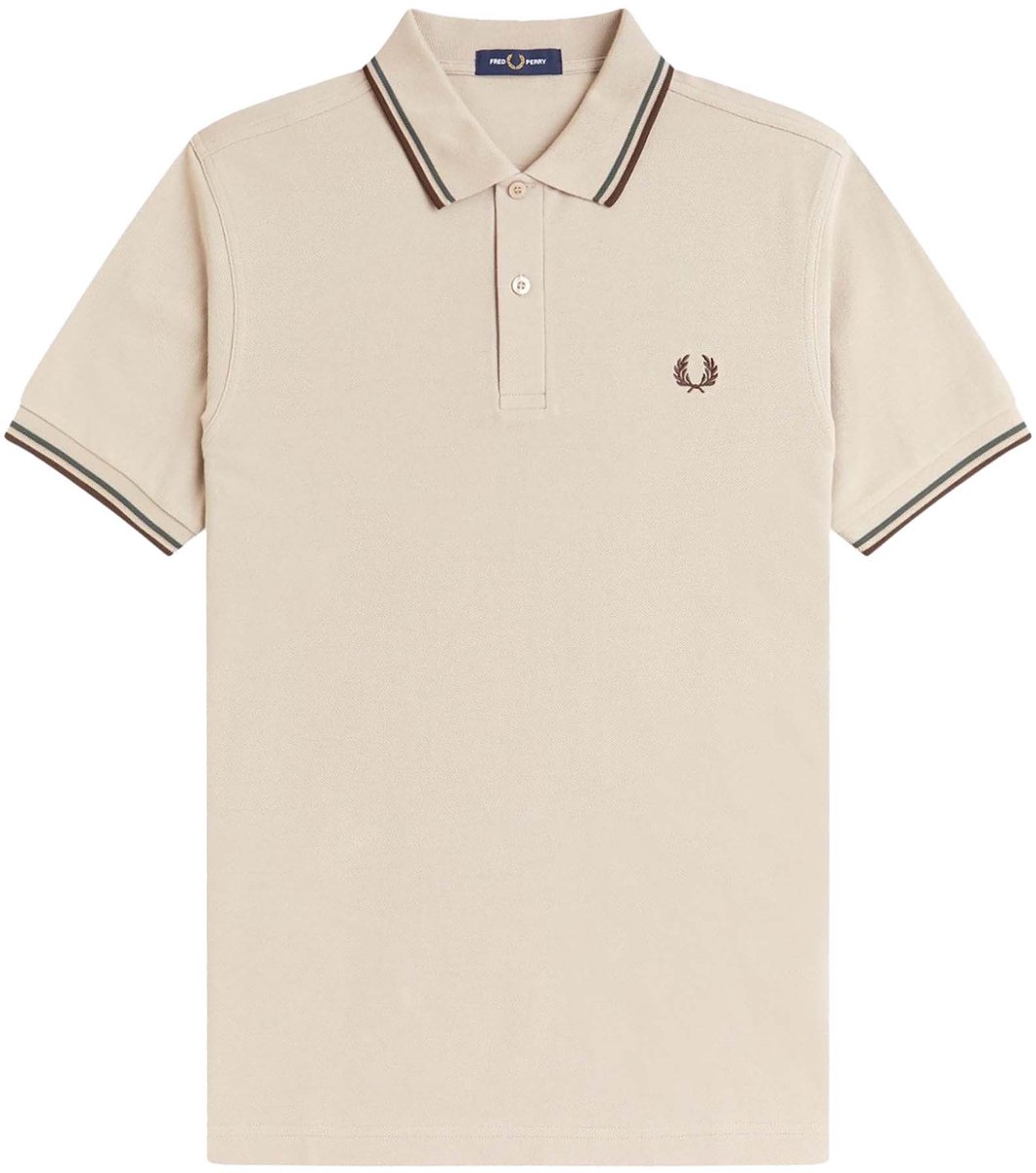 Polo Fredperry Fp Twin Tipped Fred Perry Shirt Fashion Wear Volwassen Beige