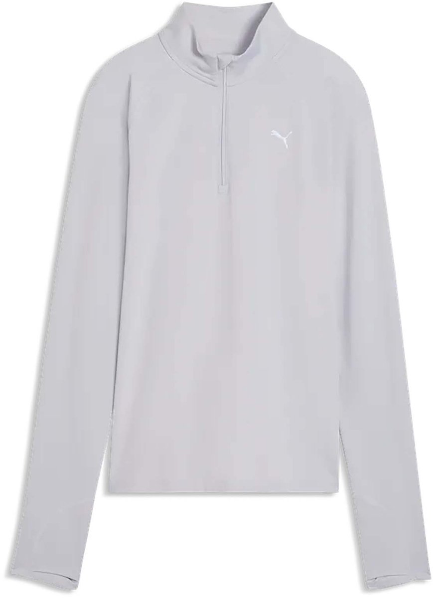 Puma W Run Velocity Cloudspun 1/4 Zip T-Shirt Sportswear Vrouwen Zilver