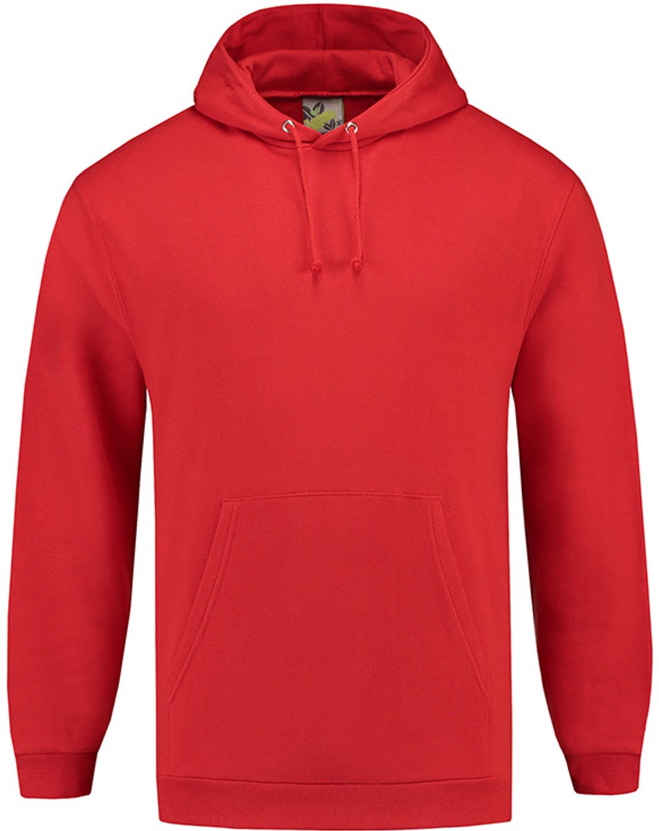 Lemon & Soda unisex hooded sweater in de kleur rood in de maat 2XL