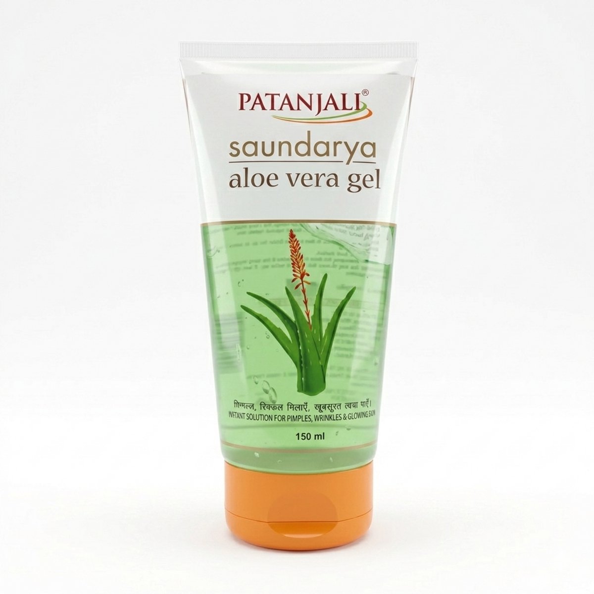 Patanjali Saundarya Aloë Vera Gel - 150ml - Voor natuurlijke schoonheid, vermindert littekens en vlekjes - Herstelt en hydrateert de huid effectief Met Kajal Sticker