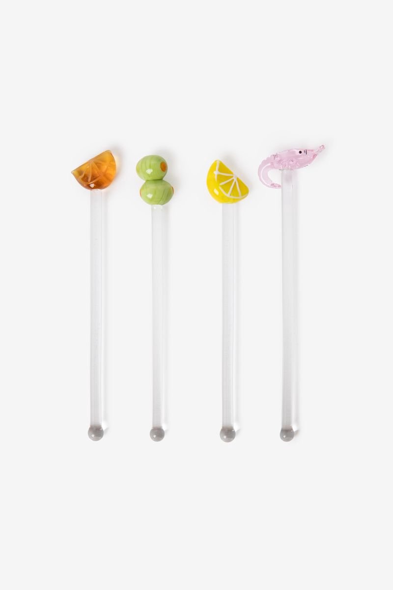 Sissy-Boy - Glazen cocktail roerstaafjes met fruit de mer