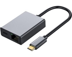 USB C naar Ethernet adapter 100 W voor Chromecast USB C naar RJ45 Ethernet 1000 Mbps voor Chromecast TV/Stick, Mac-Book Pro, Phone, Windows, Mac-Book Pro