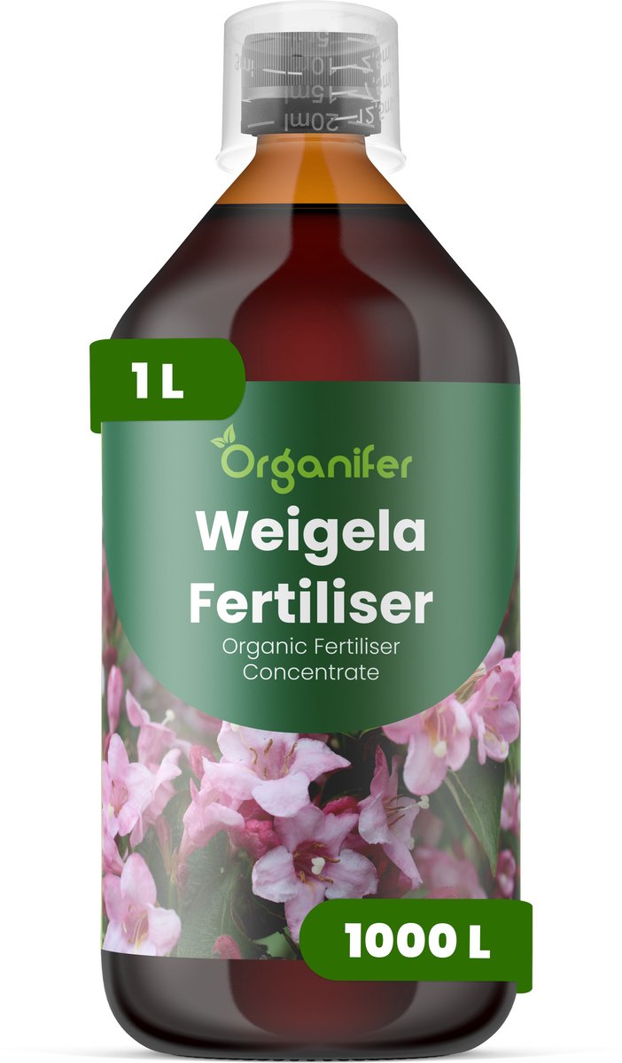 Vloeibare Meststof Voor Weigela - 1 L Voor 1000 L - Npk 2-1-8 - Bevordert Rijke Bloei En Sterke Knopontwikkeling - Verbetert Bladkleur En De Totale Sierwaarde - Versterkt Stengels En Verbetert De Plantstructuur - Organifer
