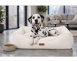 Dog's Lifestyle hondenmand Supersoft Rib Ivoor 110 cm - Wasbare hoes!