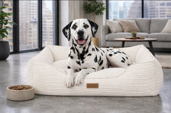 Dog's Lifestyle hondenmand Supersoft Rib Ivoor 110 cm - Wasbare hoes!