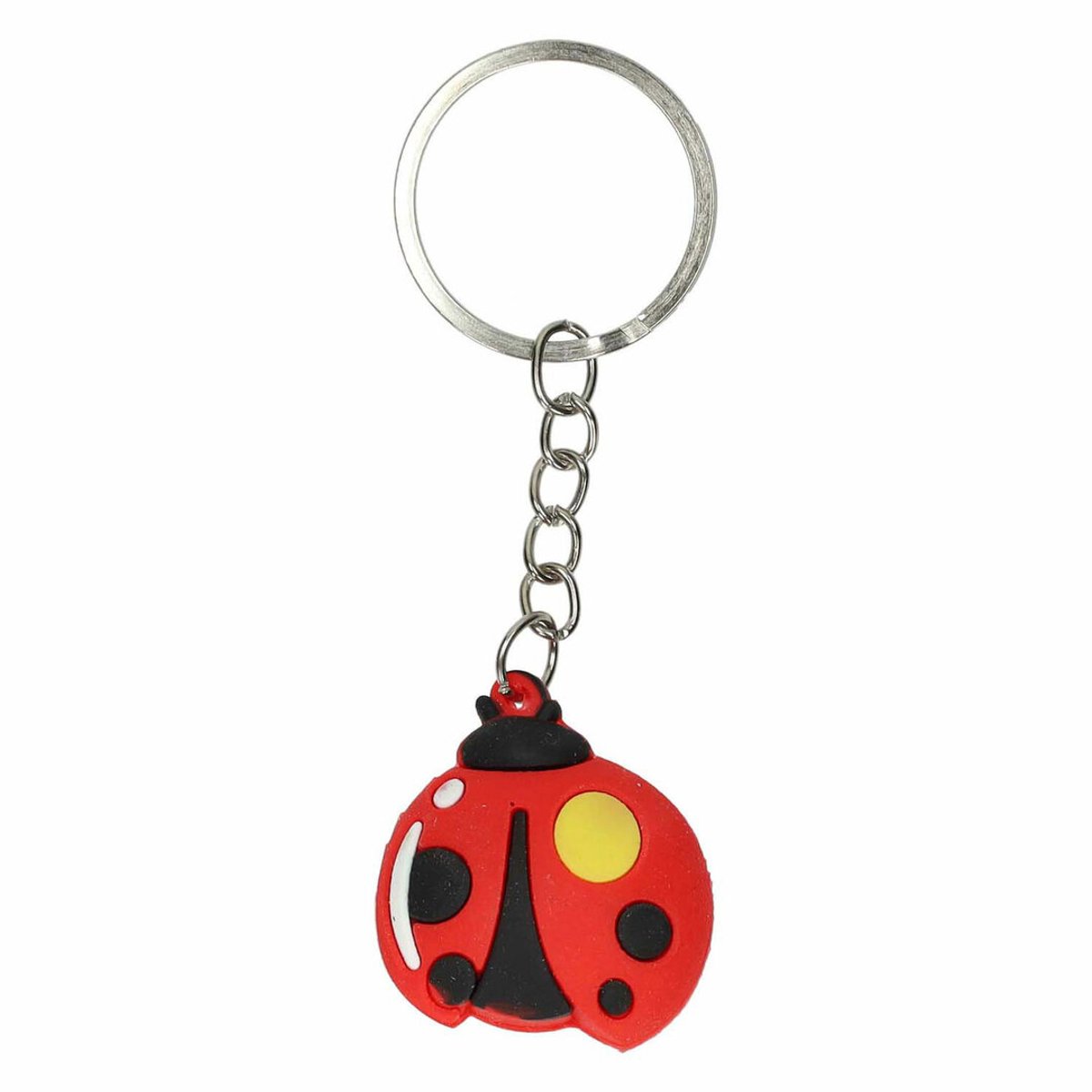Lieveheersbeestje Gelukscadeautje - 3d Sleutelhanger - Uitdeelcadeautje Kinderfeestje - Symbool tegen Zinloos Geweld - Tas Hanger Rood & Geel - 1 Stuks