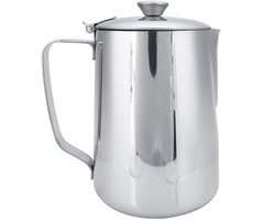 Professionele Melkopschuimer van RVS voor Latte en Espresso - 1000ML Melkkan met Deksel voor Perfect Schuim